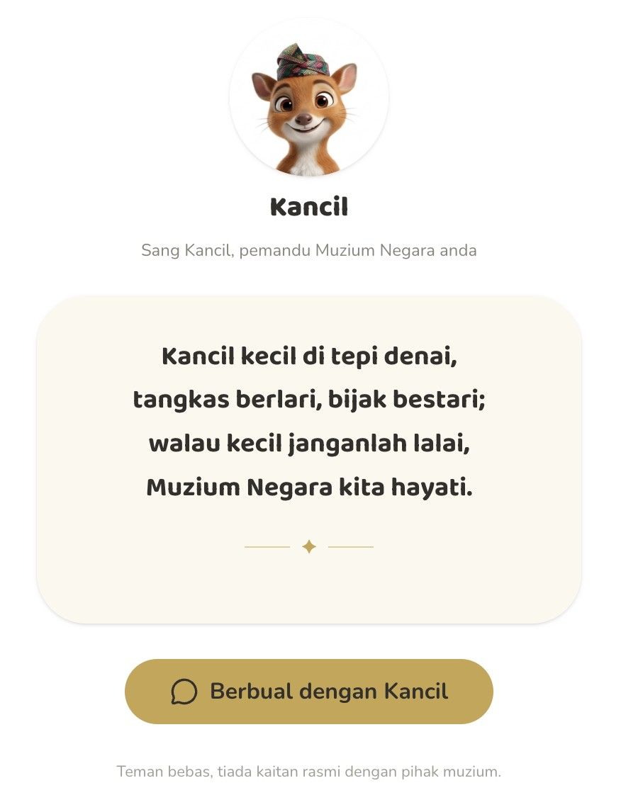 Kancil, a bilingual AI chat guide, on a phone